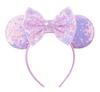 Mouse Ears Headband For Girls Adults 5'' Sparkly Sequin Bow Hairband Festival Party Travel DIY Hair Accessories