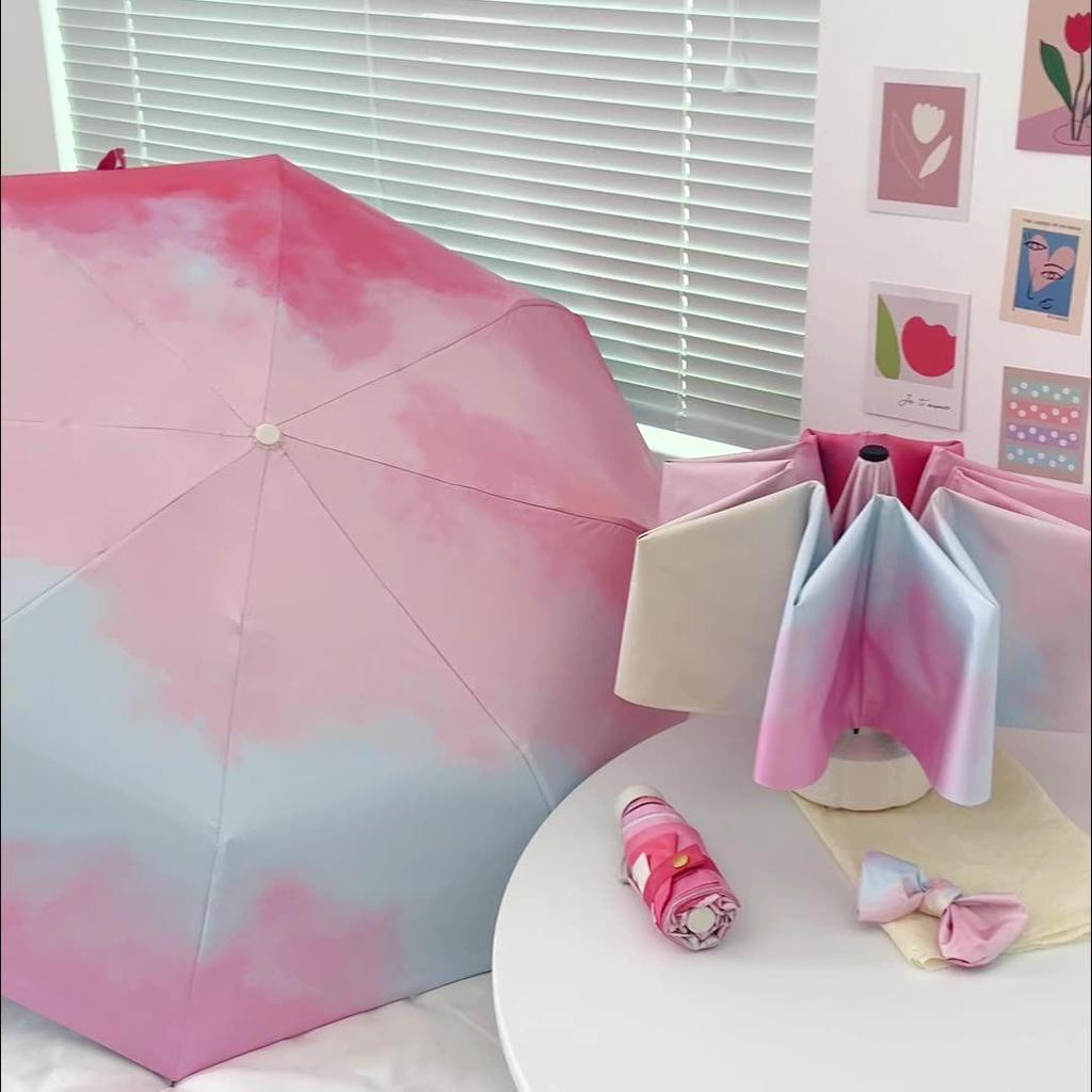 Retro Oil Painting Automatic Sun and Rain Umbrella – Women's Portable Sunscreen Parasol