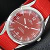 VINTAGE HAND-WINDING SWISS MENS REFURBISHED RED COLOR DIAL WATCH A701035-5 R205a-a701035