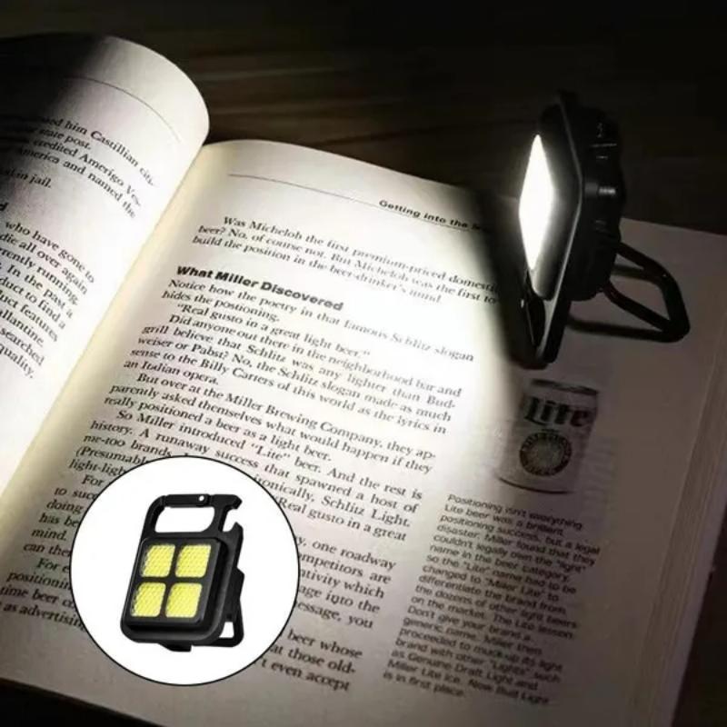 Nuova mini torcia da tasca USB multifunzionale, torcia ricaricabile, luce da lavoro magnetica COB, portachiavi LED, per campeggio all'aperto, pesca, ciclismo, passeggiate
