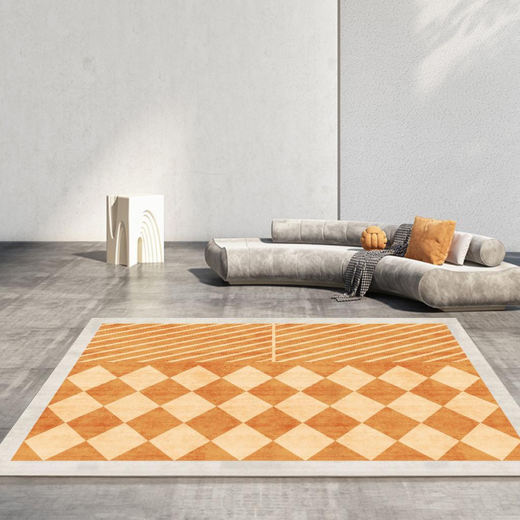 Modern Light Luxury Orange Carpet Home Soft Lounge Rugs Dirty Living Room Large Area Rug Bedroom Decor Carpets Entrance Door Mat