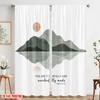 2pcs 2D flat printing Drapes Mountain Reflection Polyester Fabric Without Electricity Holiday Decorations for Indoor
