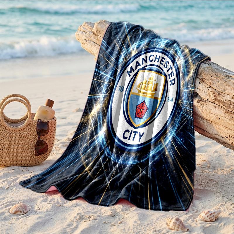 Toalla de Playa de Microfibra con Estampado del Manchester City Secado Rápido Absorbente Toalla Grande para Playa Natación Viajes