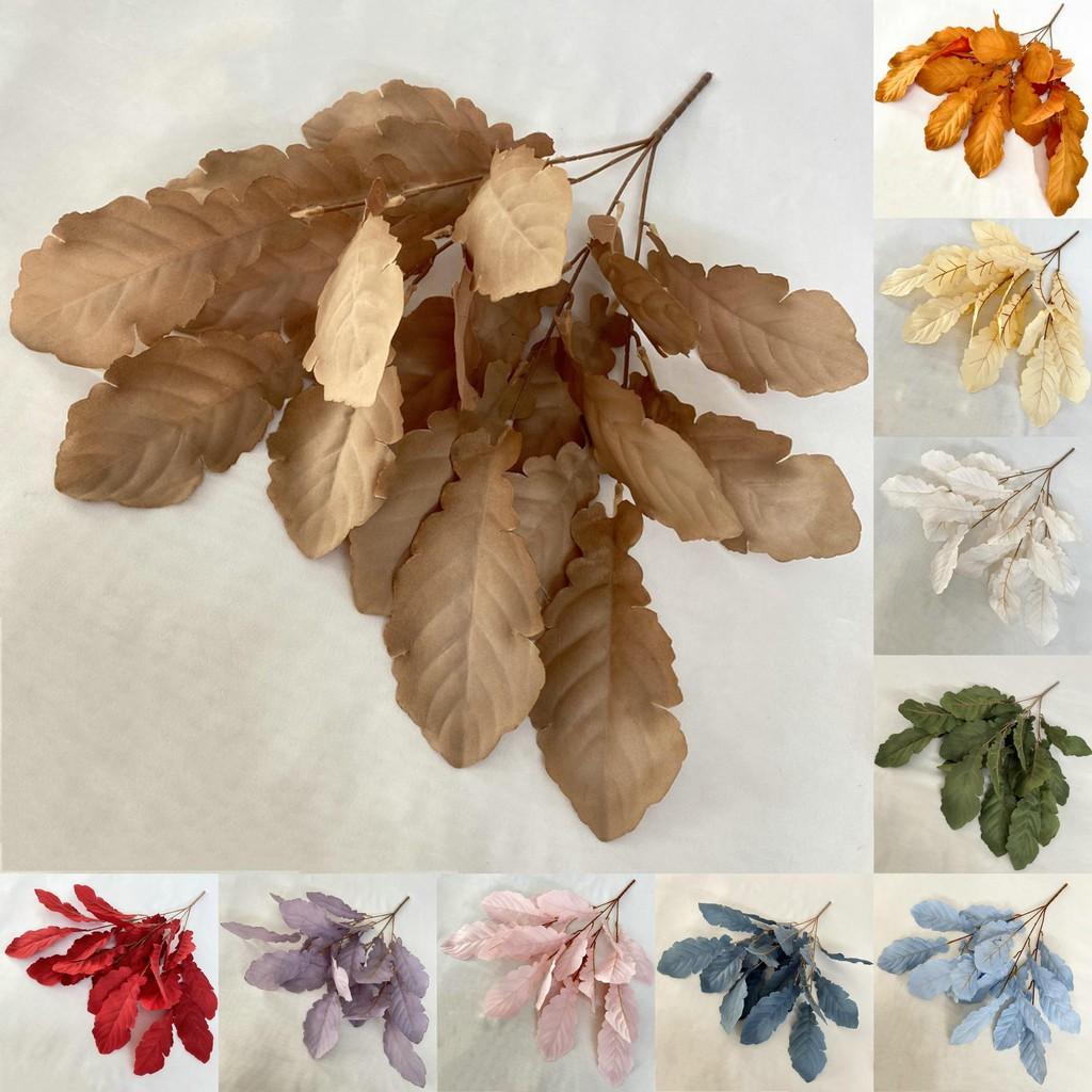 Leaves Flocking Cloth Wedding Bouquet Photography Styling Props Decor Home