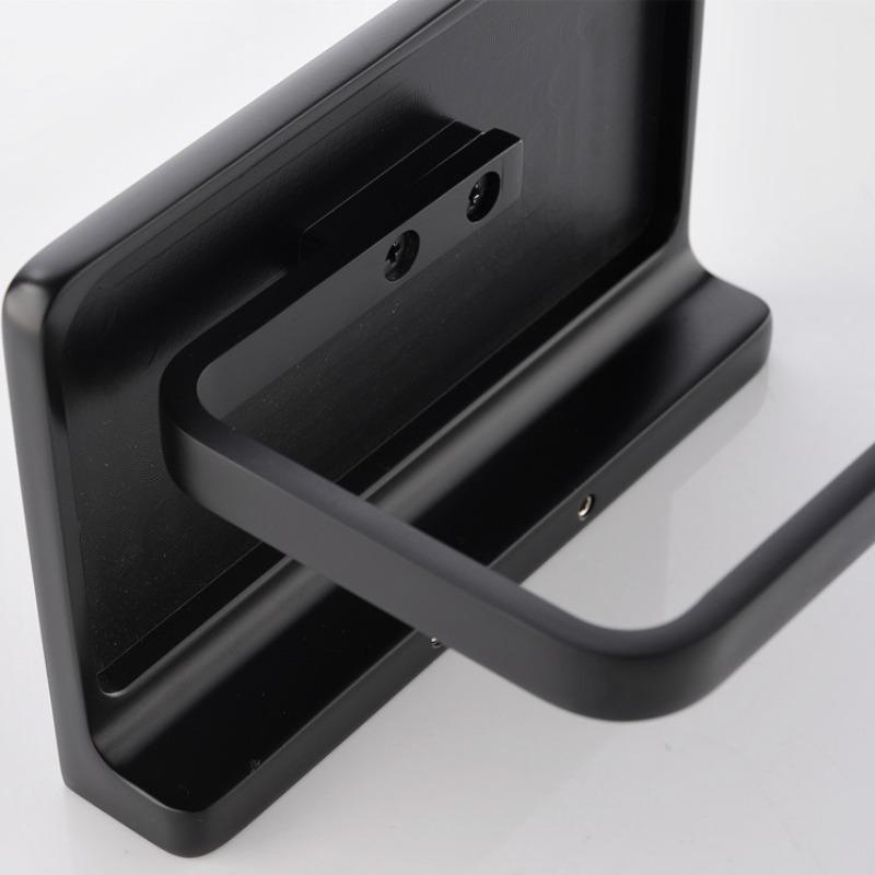 No-Drill Aluminum Paper Towel Holder Toilet Paper Holder Black Roll Hand Towel Holder Bathroom Paper Box