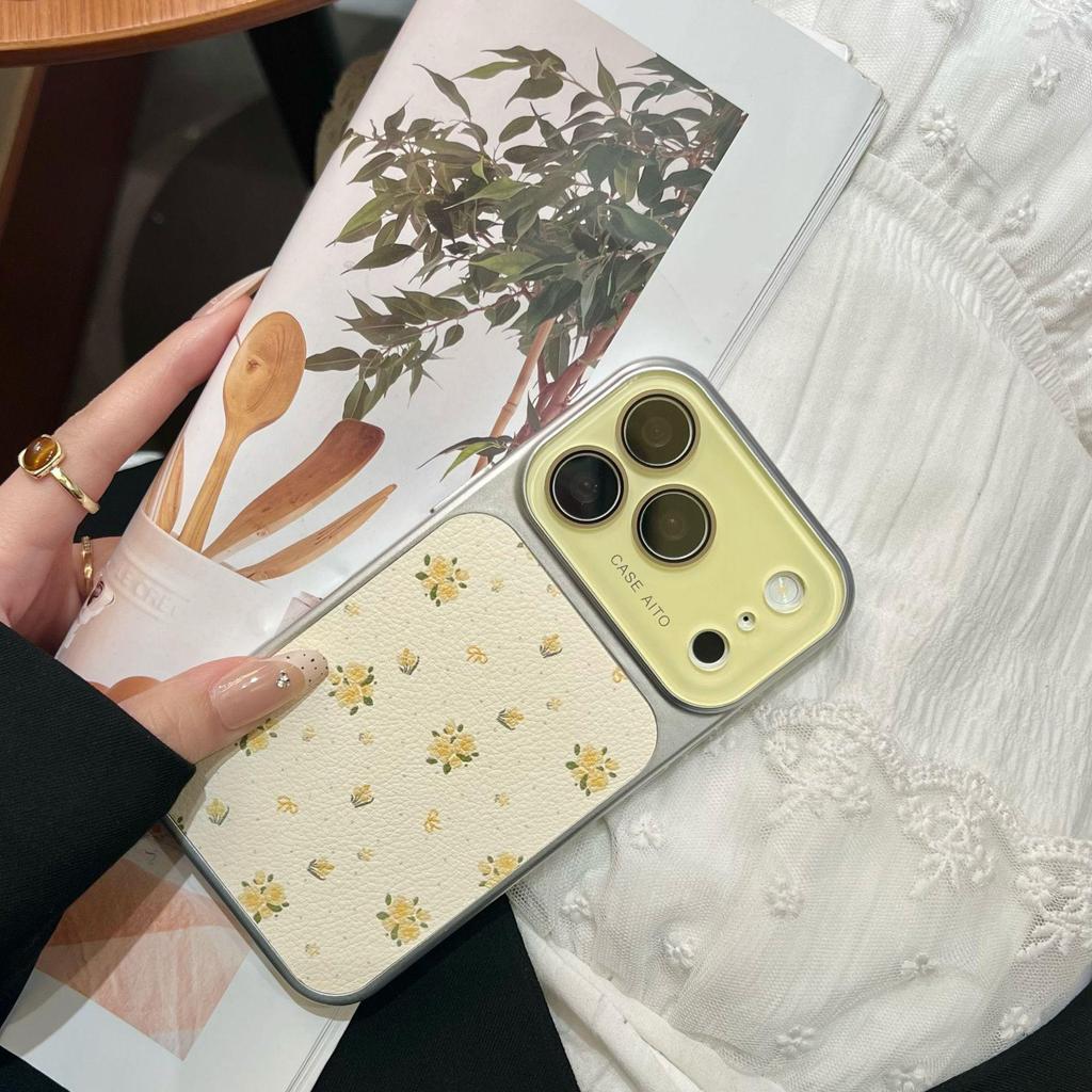Korean Style Floral iPhone 17 Pro Max Case with Large Viewing Window