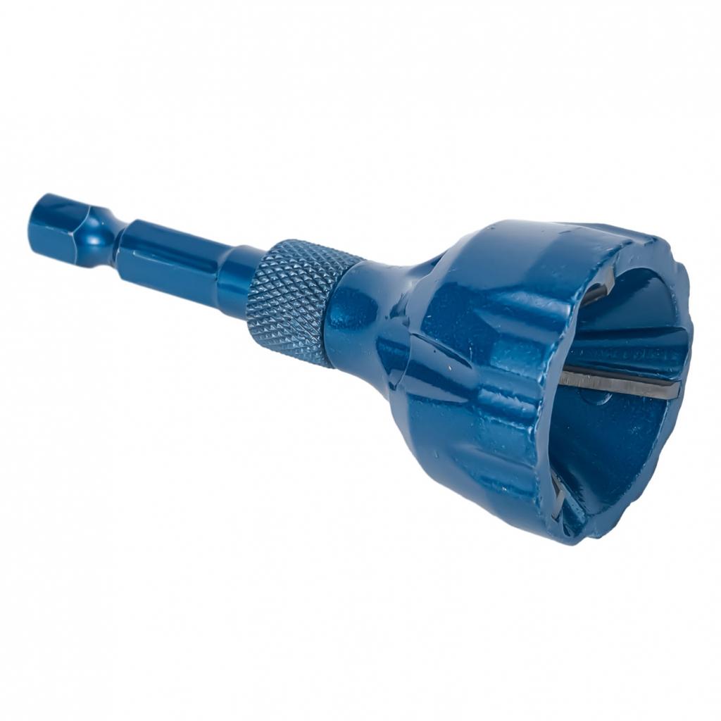 Strumento di pulizia e sbavatura blu per smussatore elettrico con testa di taglio in lega