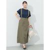 [Beams Heart] skirt with suspenders flared skirt ladies D.OLIVE FREE