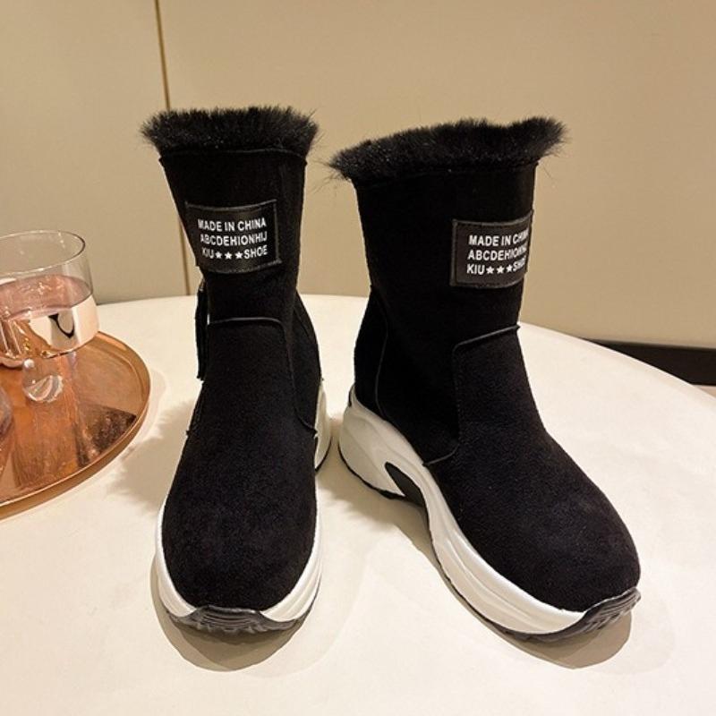 Womens Snow Boots Plush Thickened Womens Ankle Boots Keep Warm Side Zip Cotton Shoes Comfortable Women Boots Fashion New