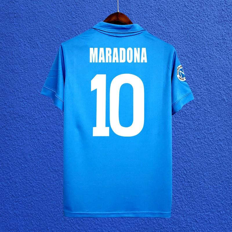 Napoli Diego Maradona 1987-88 Maglia da Allenamento Calcio Casa Retro Manica Corta Unisex Adulto