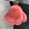 Cute Faux Mink Fur Plush Bunny Pendant Keychain Charm