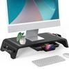 Fenge Monitor Fully Desktop Stand with Keyboard 52cm 25kg Weight G04A1522B Stand, Assembled, Drawer, Storage, Wide, Capacity, Black,