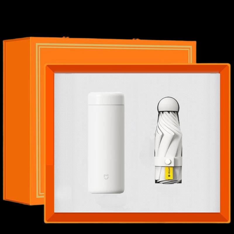 Business Gift Set with Thermal Mug and Pocket Umbrella