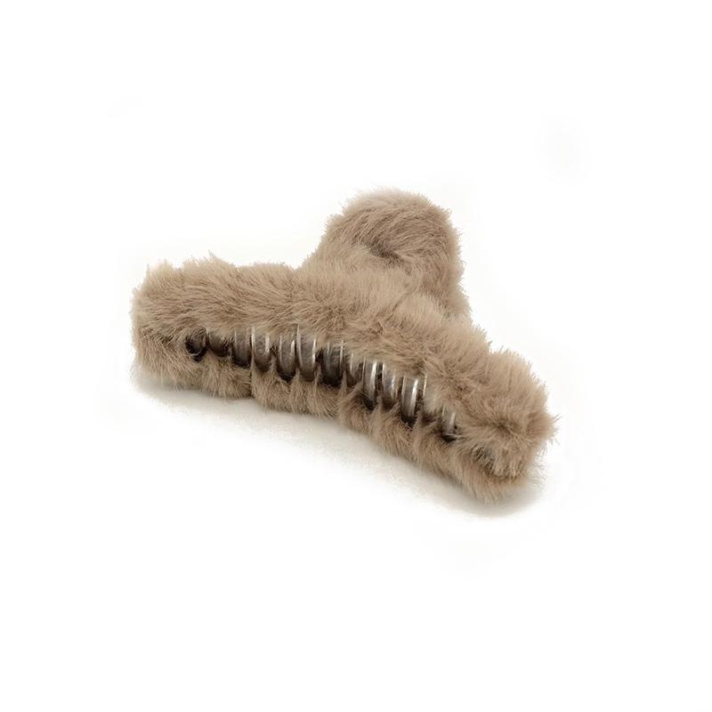 Winter Plush Hair Claw Elegant Acrylic Hairpins Women Hair Clip Barrette Crab Headwear Girls Hair Accessories