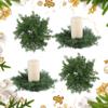 Norfolk Pine Garland Artificial Snow Pine Garland for Christmas Home Table Centerpieces Christmas Candle Rings Wreath