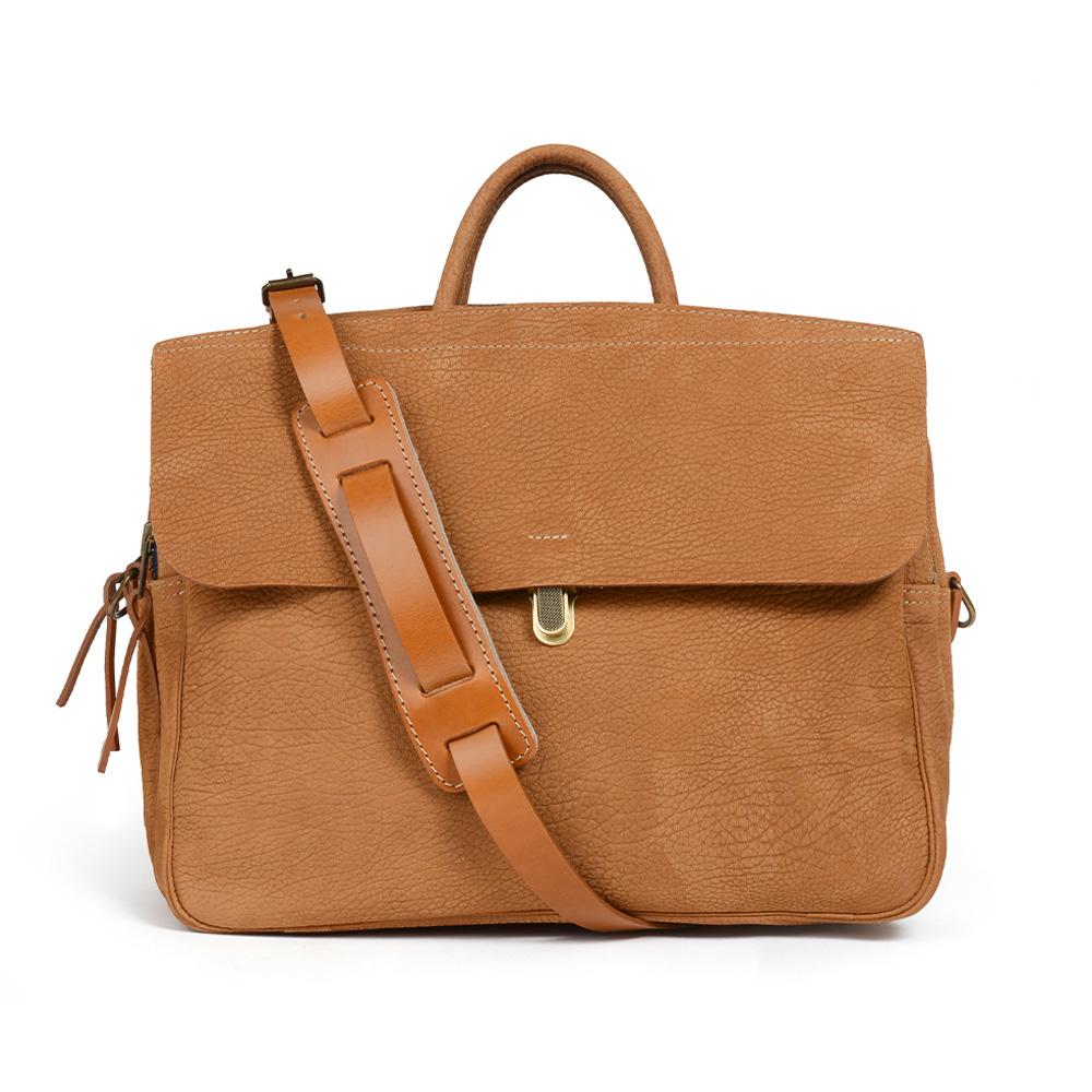 Bleudechauffe Zepfo Duo Briefcase - Camel