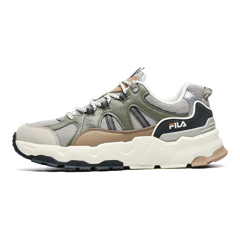 Fila Trek 1S Fabric Synthetic Leather Outdoor Trendy Retro Sports Low-Top Lifestyle Casual Shoes Men Sneaker Silver Green F12M242119FSO