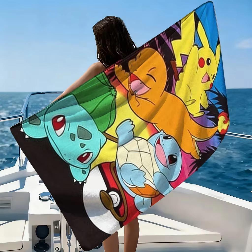 P-Pokemon Multi Use Beach Towel, Quick Dry Super Absorbent Soft for Yoga Pool Home Sports Travel, Gift for Friends