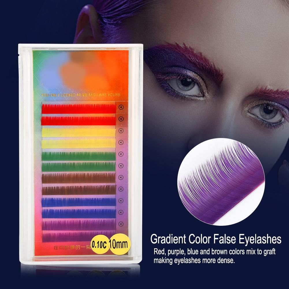 

Радужные Разноцветные Накладные Ресницы Наращивание Градиент Цвет Искусственные Ресницы Индивидуальные 10мм
