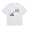 Women's Trend Classic T-Shirt Happy Sun and Cloud Gardening Design Cotton Tee