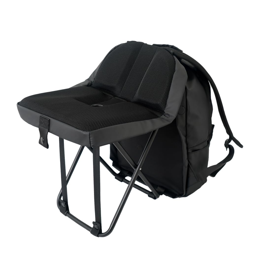 

[THANKO] Sit Anywhere Backpack Chair ISBKPKHBK Backpack with Chair, 20L Capacity