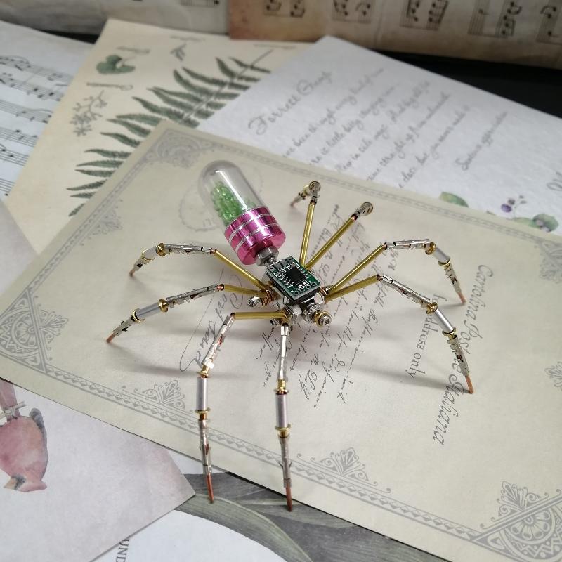 1 Set 3D Puzzles Cyberpunk Insects Assembly Creative Handmade Metal Puzzles Diy Mechanical Spider Metal Model Kit