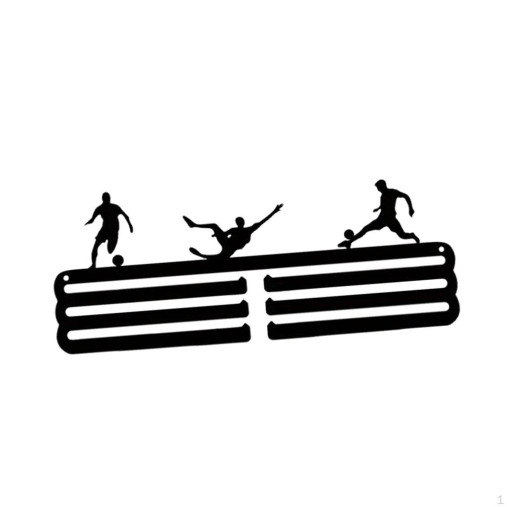 Hanger Awards Ribbon Display Metal for Sports Race Runner Gymnastics Plaques Black Medal Stand Shelf