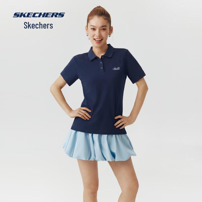 

Skechers Women s Spring/Summer Knitted Short Sleeve Polo Shirt L126W023 XL