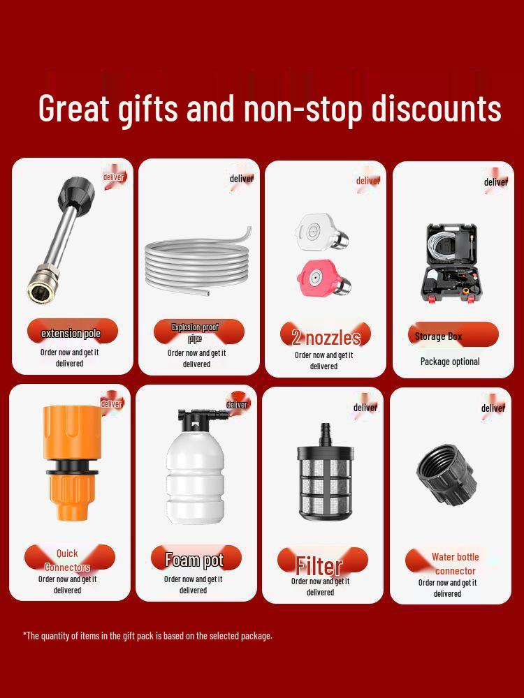 Cordless High-Pressure Portable Car Washer - Lithium Battery Powered Cleaning Tool