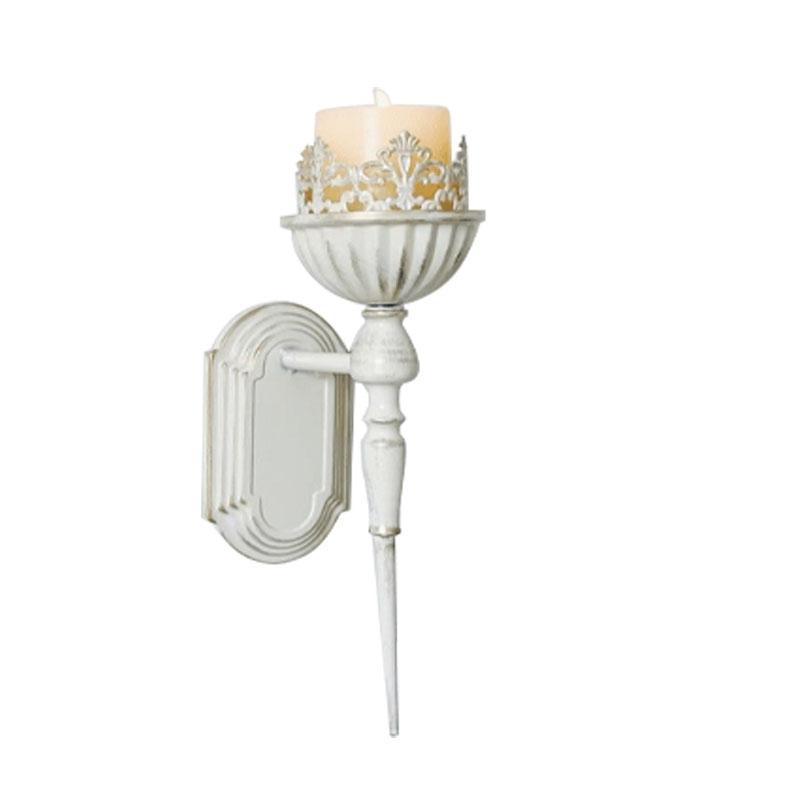 

American Retro Wrought Iron Candlestick Torch Shape Wall-hanging Living Room Bedside Dressing Table Wall Candlestick