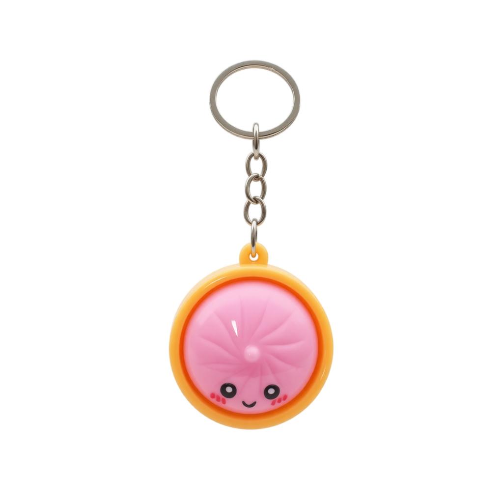 Stress Steamed Bun Keychain Toy for Squeezing and Fidgeting