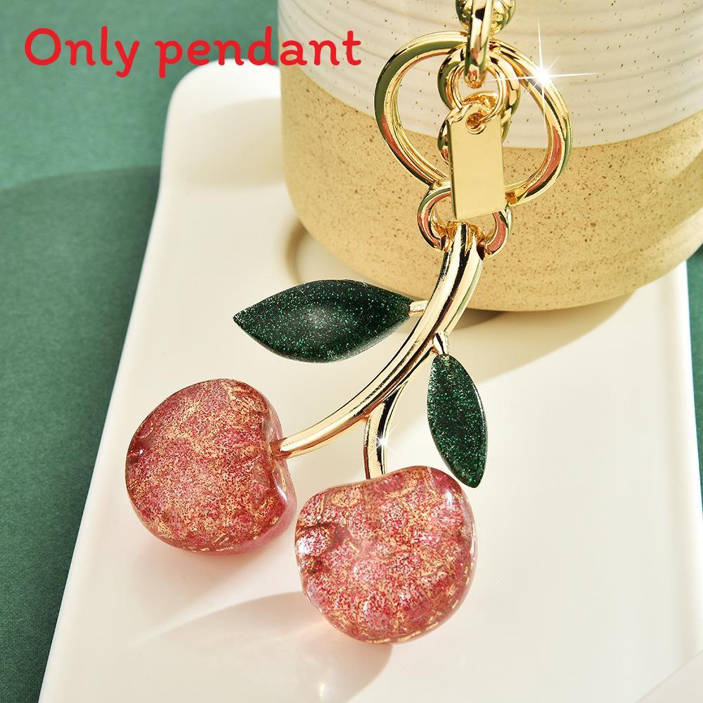 Cute Cherry Keychain With Resin Material For Bag And Car Key Decor Fall