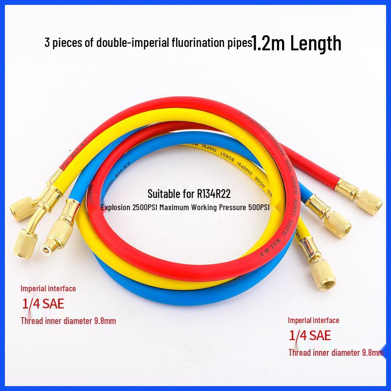 High-Pressure Refrigerant Charging Hose for Car AC (R410, R22, R134)