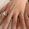 Trendy Fashionable And Large Flower Design Ring For Women Adjustable Open Style