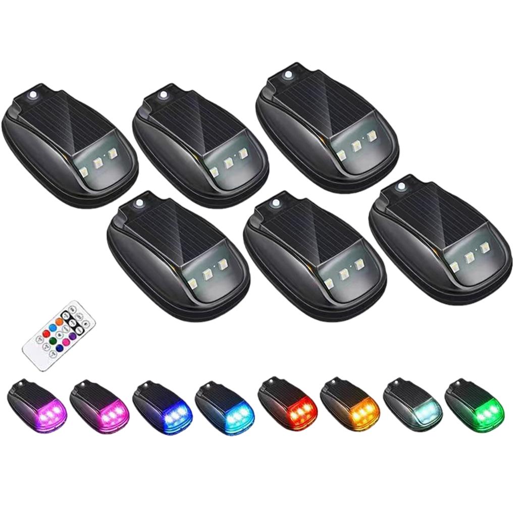 Solar-Autodach-RGB-Stroboskoplicht mit Fernbedienung, Solarbetrieben, Kabinenleuchten, Kein Bohren für LKW, Motorrad, Fahrzeug, Nachtfahrten