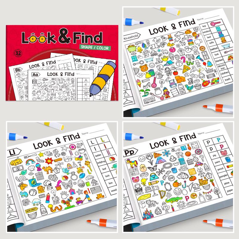Look-and-Find Fun Game for Toddlers: Observation and Concentration Doodle and Coloring Book