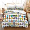 Vibrant Cartoon Fun Expression Full Printed 3PCS Bedding Duvet Cover + 2 Pillowcases Dorm Home Decoration