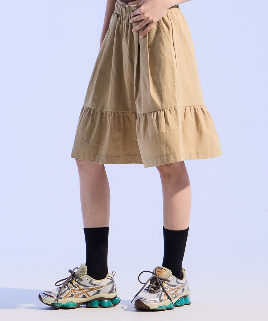 Moa Breeze Tiered Skirt (Beige)