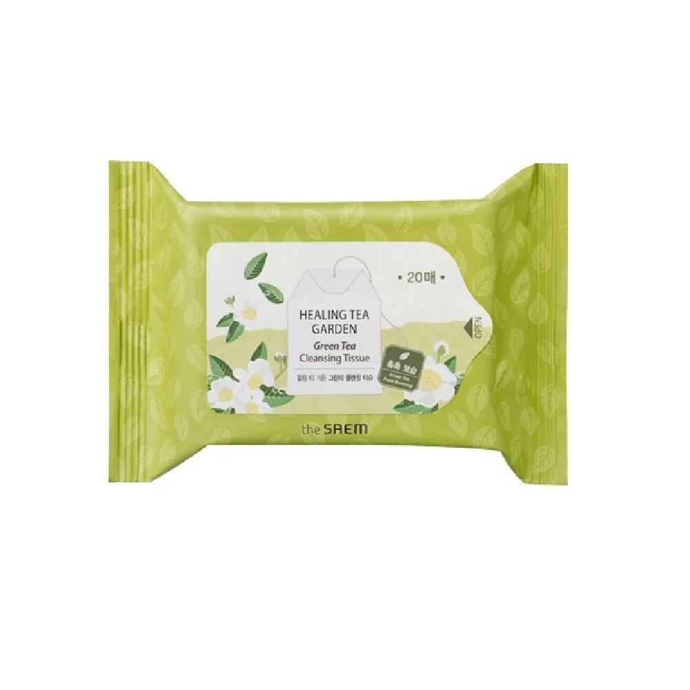 Healing Tea Garden Green Tea Cleansing Tissues (20 sheets) Travel Size_US Cleansing Tissues (20 sheets)