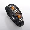 Men's Double Layer Leather Bracelet with Tiger Eye Stones