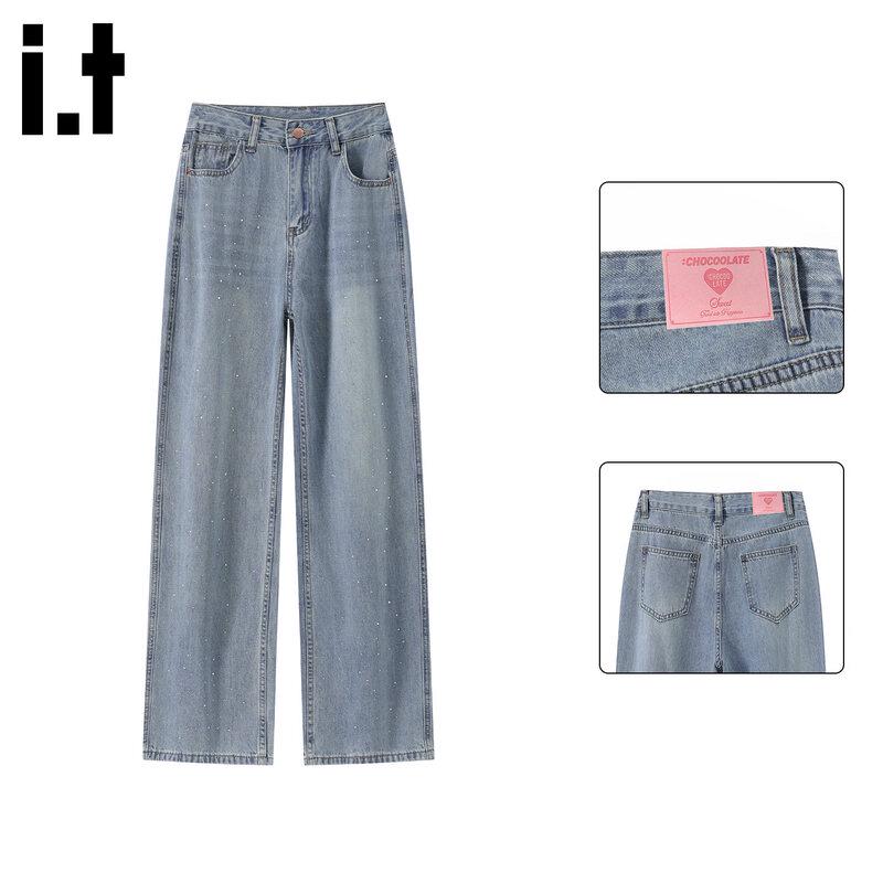 

CHOCOOLATEit Women s Retro Rhinestone Wide-Leg Jeans S