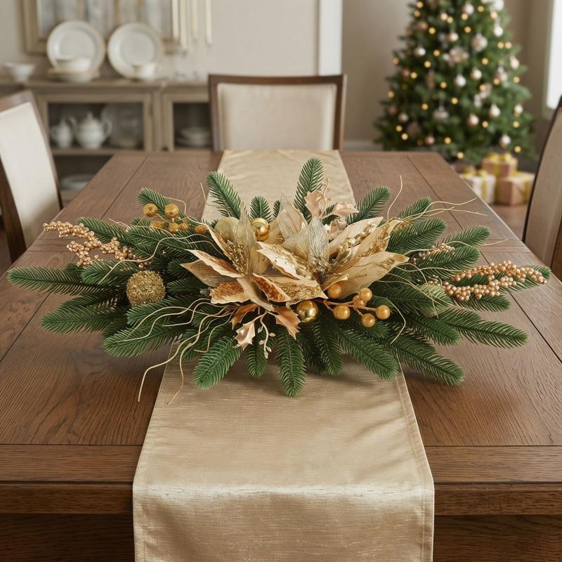 Weihnachts-Tischdekorationen Nordische Heimparty-Ornamente Goldene Hängende Girlande Restaurant