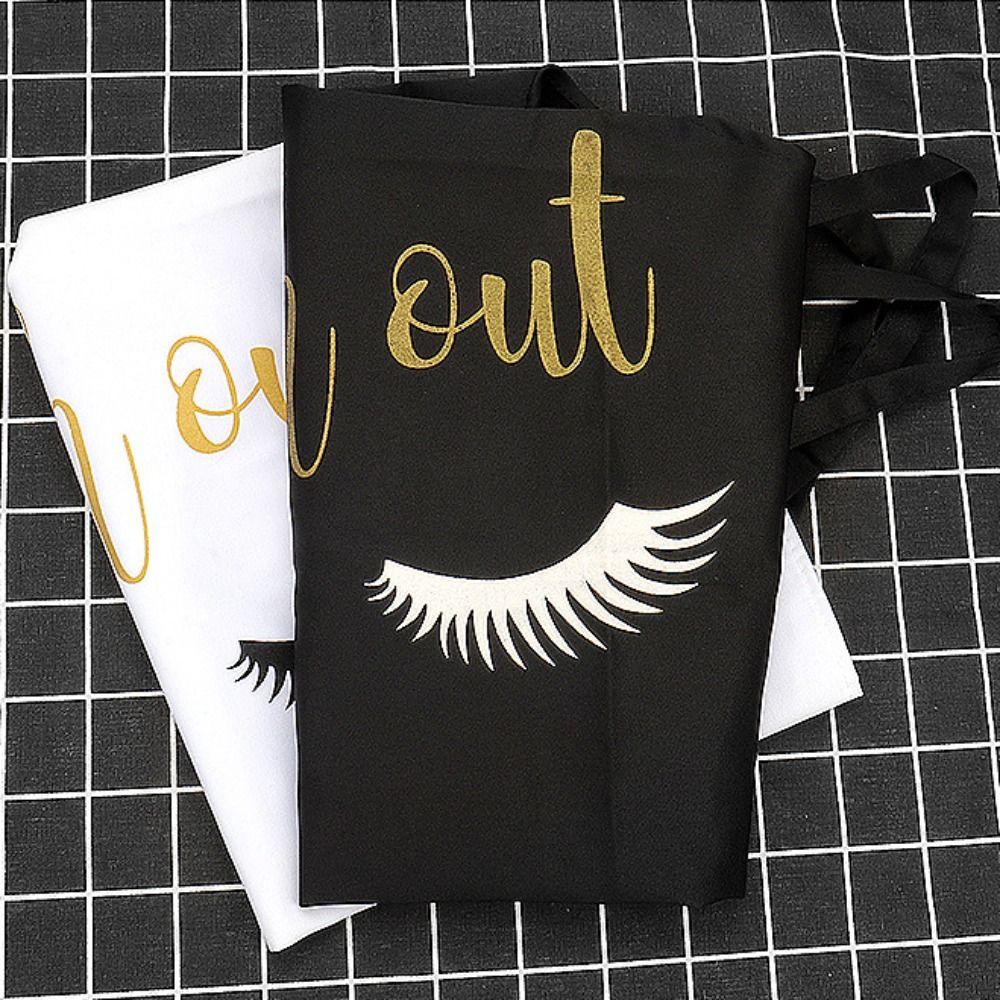 Polyster Cotton Lash Extension Apron Printed Nail Art Apron Reusable Eyelash Apron  Women Girls