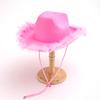 1 Pezzo Cappello Performance Tessuto Non Tessuto Costume da Sala da Ballo Festival Piumato Decorazioni Cinturino Cowboy