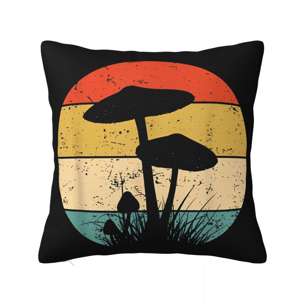 Mushroom Cartoon Pillow Case Forest Plant Cushion Cover Novelty Zippered Decorative Throw Pillow Case Cover for Living Room
