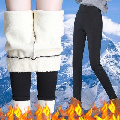 Winter Warme Hosen Frauen Dicke Lamm Fleece Knöchel-Länge Leggings Hohe Taille Elastizität Leggins für Frau