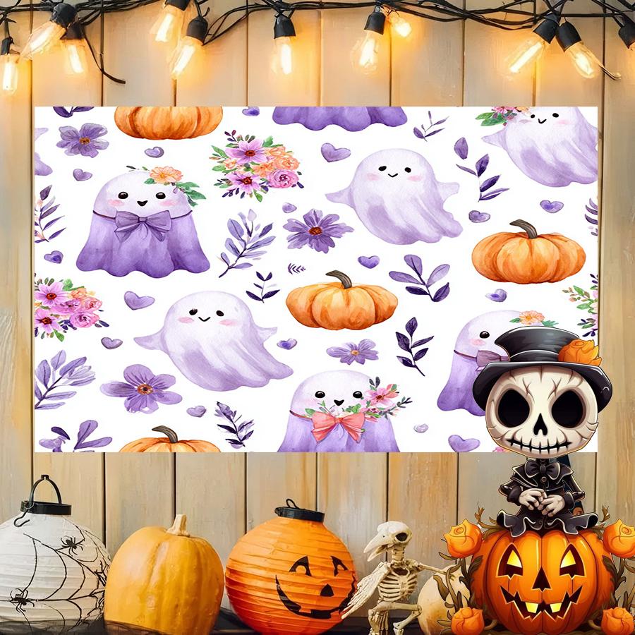 Cute Pink Halloween Background Cloth Hanging Cloth Bedroom Bedside Decorative Wall Cloth Rental Dormitory Tapestry