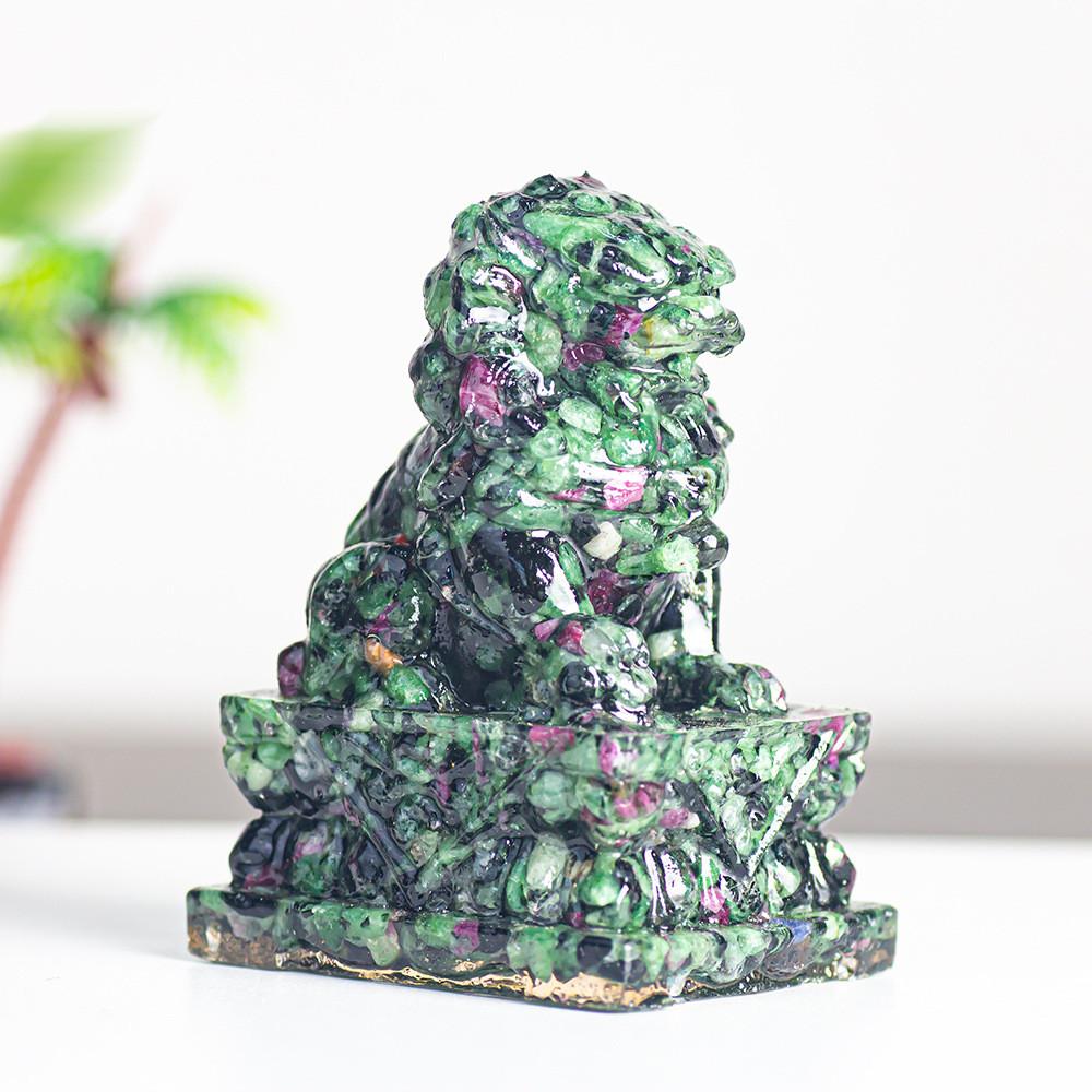 Resin Filled Natural Quartz Lion Figurine With Elegant Home Decor Gift For Adults