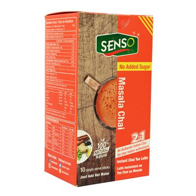 Chá Masala 2 em 1 (10 bastões, 14 g), Masala Chai 10 bastões 2 em 1, Senso