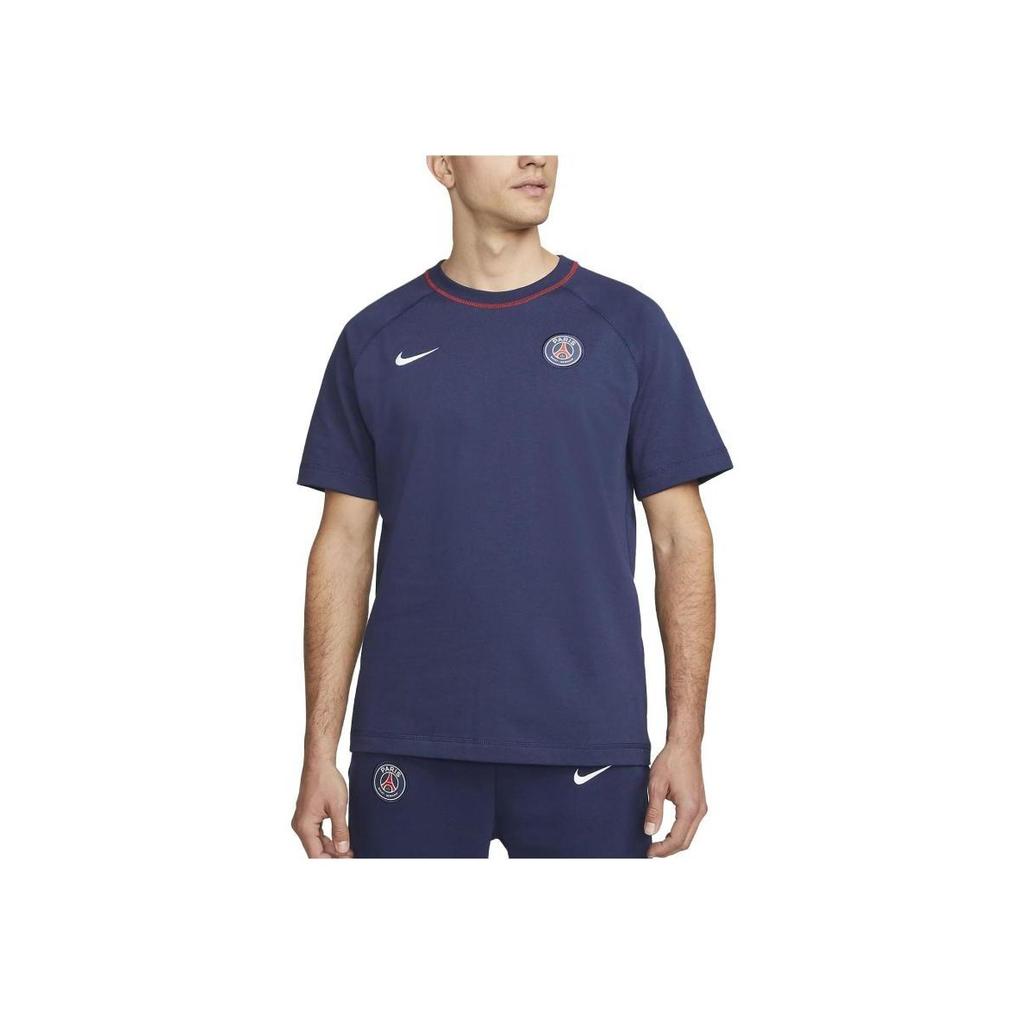 Nike Solid Color Printed Round Neck Short Sleeve T-Shirt Men tops Navy DN1326-410